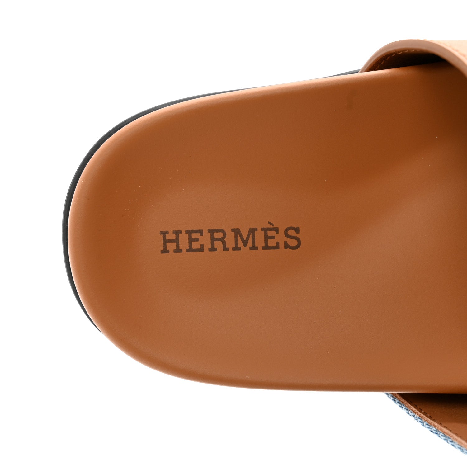 Hermes Denim Calfskin Womens Chypre Sandals 37.5 Bleu Clair Naturel 6 of 8