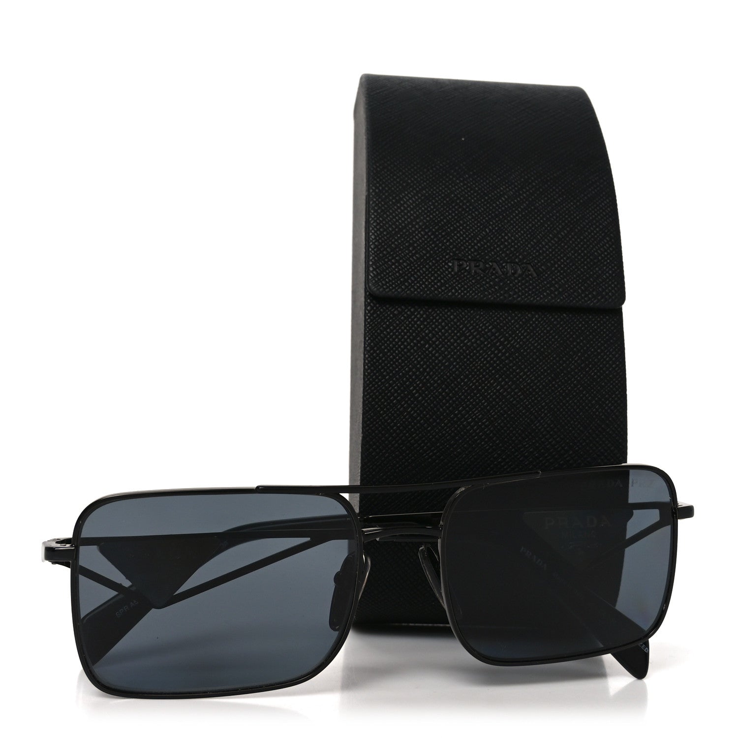Prada Metal Symbole Triangle Logo Sunglasses SPR A52 Black 7 of 7