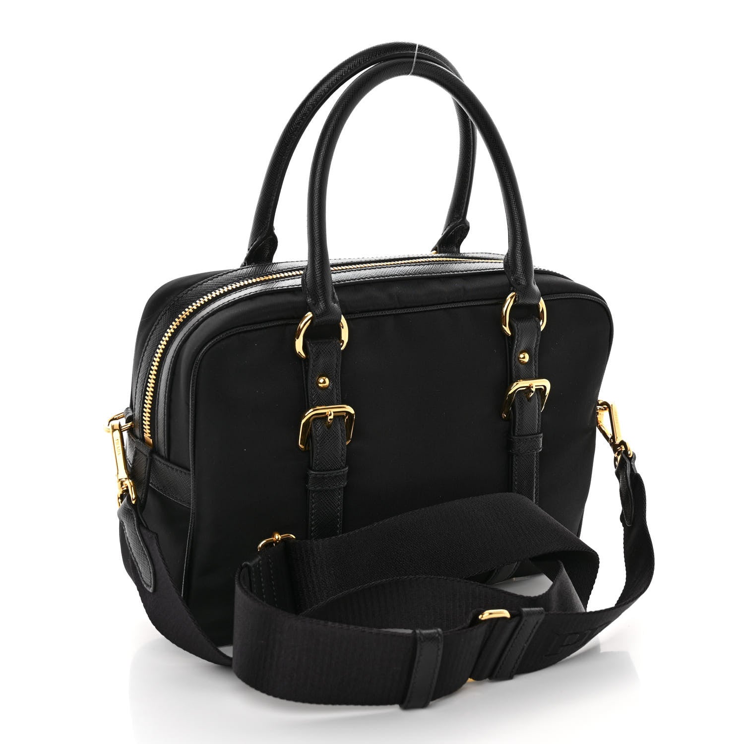Prada Tessuto Nylon Saffiano Bauletto Black 3 of 9