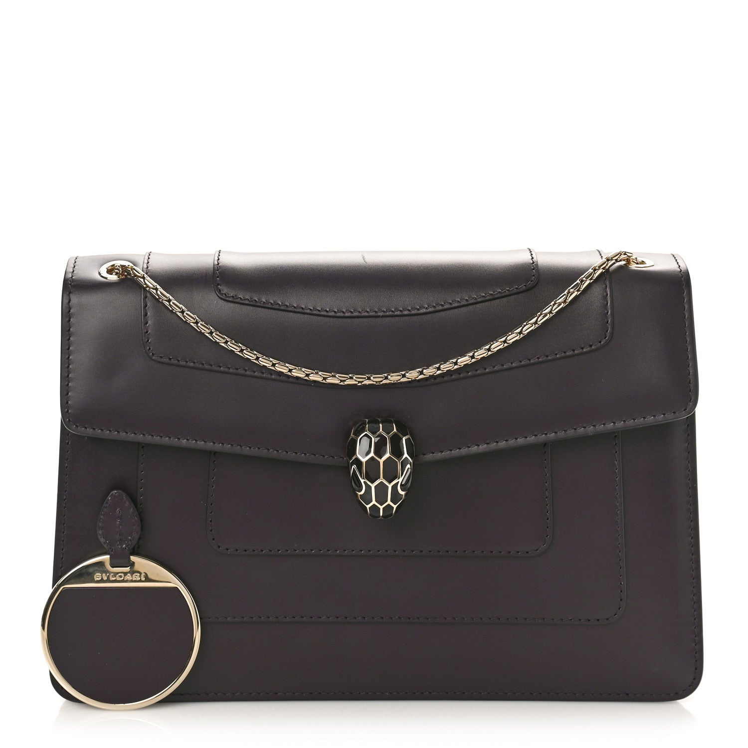 Bulgari Calfskin Serpenti Forever Shoulder Bag Plum 1 of 11