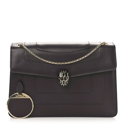 Bulgari Calfskin Serpenti Forever Shoulder Bag Plum 1 of 11