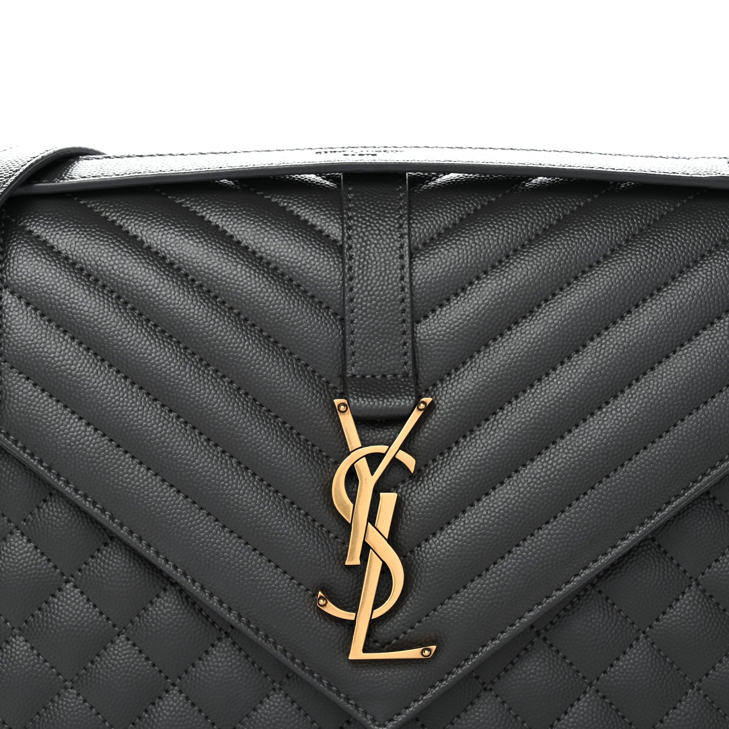 Saint Laurent Grain De Poudre Textured Mixed Matelasse Large Triquilt Monogram Satchel Storm Storm 7 of 10