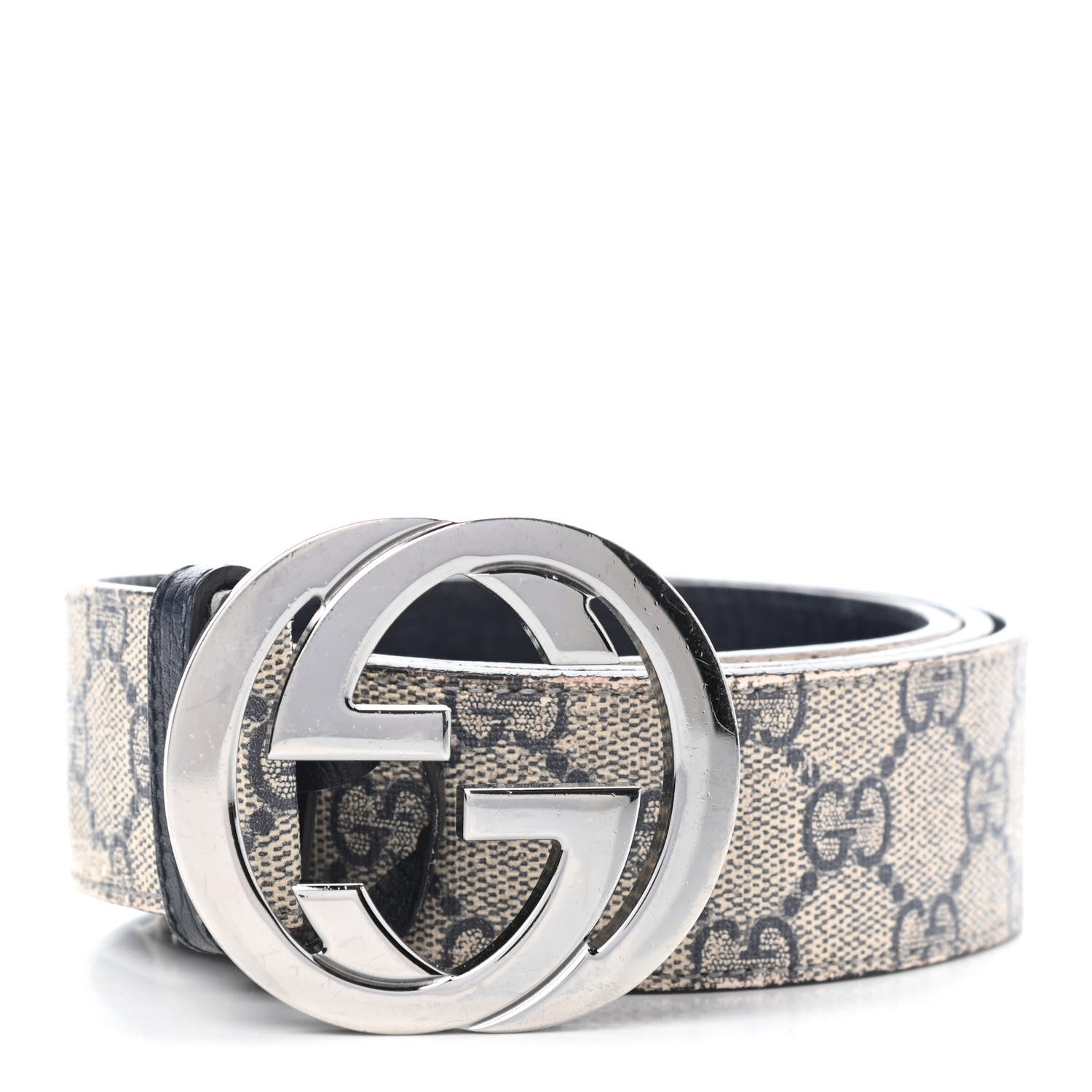 Gucci GG Plus Monogram Interlocking G Belt 90 36 Navy 1 of 6