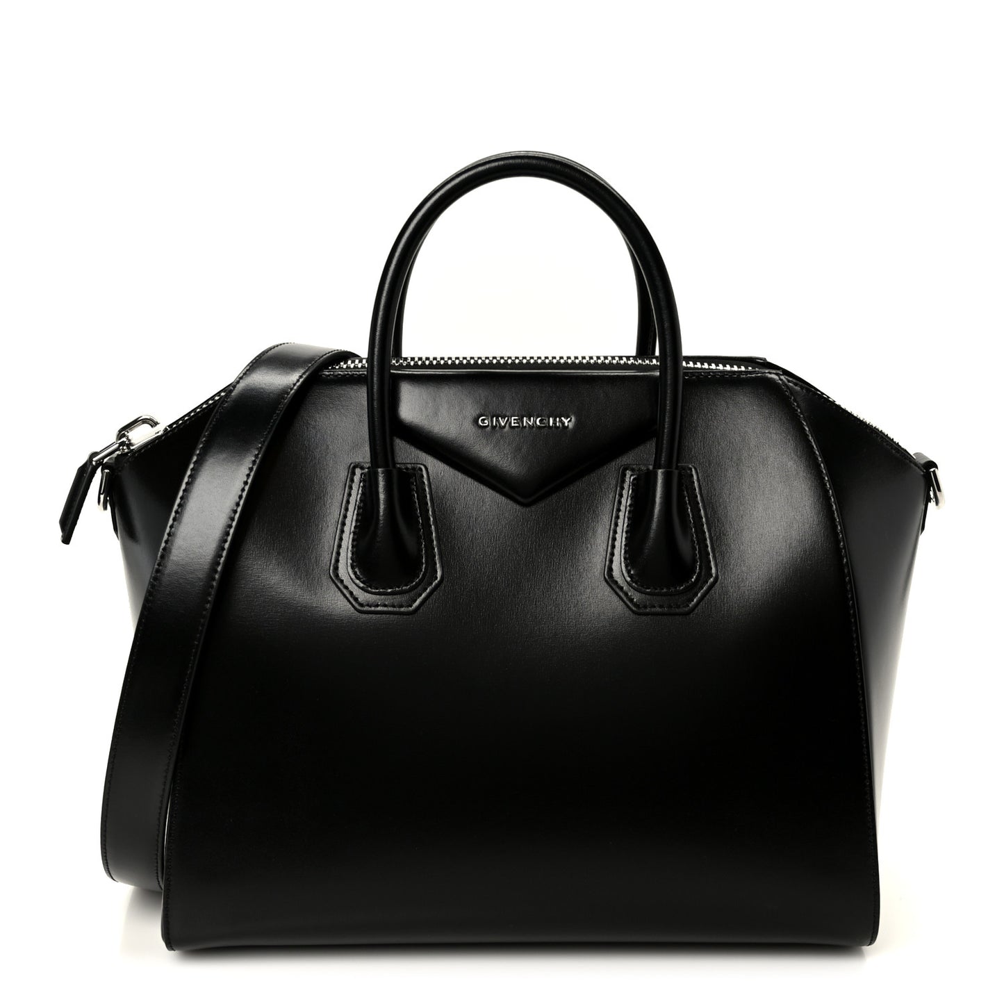 Shiny Lord Calfskin Medium Antigona Black