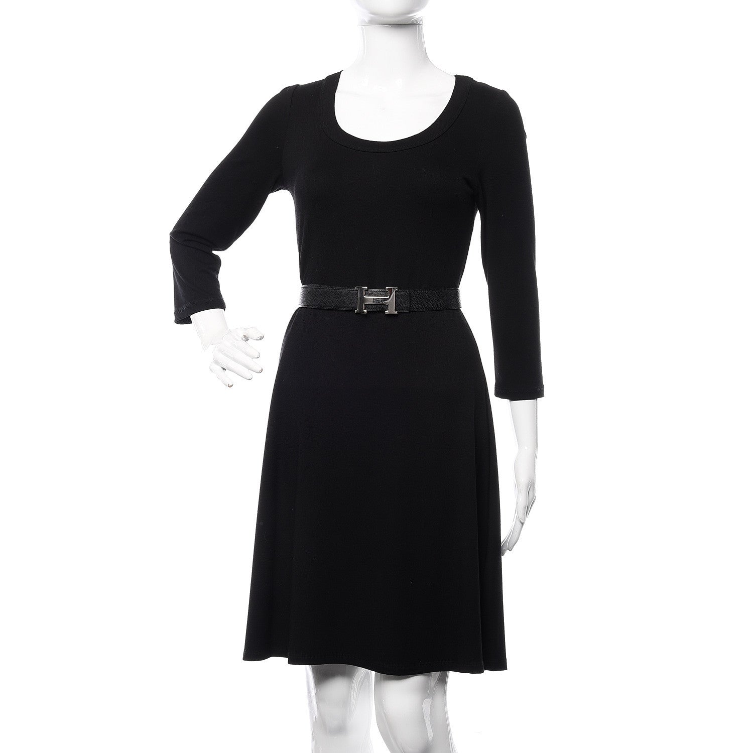 Hermes Togo Courchevel 32mm H Belt 90 Black Gold 2 of 8