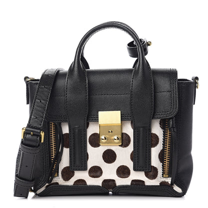 3.1 Phillip Lim 3.1 Calf Hair Polka Dot Mini Pashli Satchel Black 1 of 8