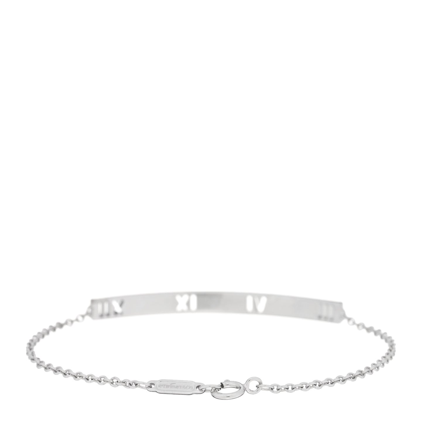 18K White Gold Diamond Atlas Bar Pierced Bracelet