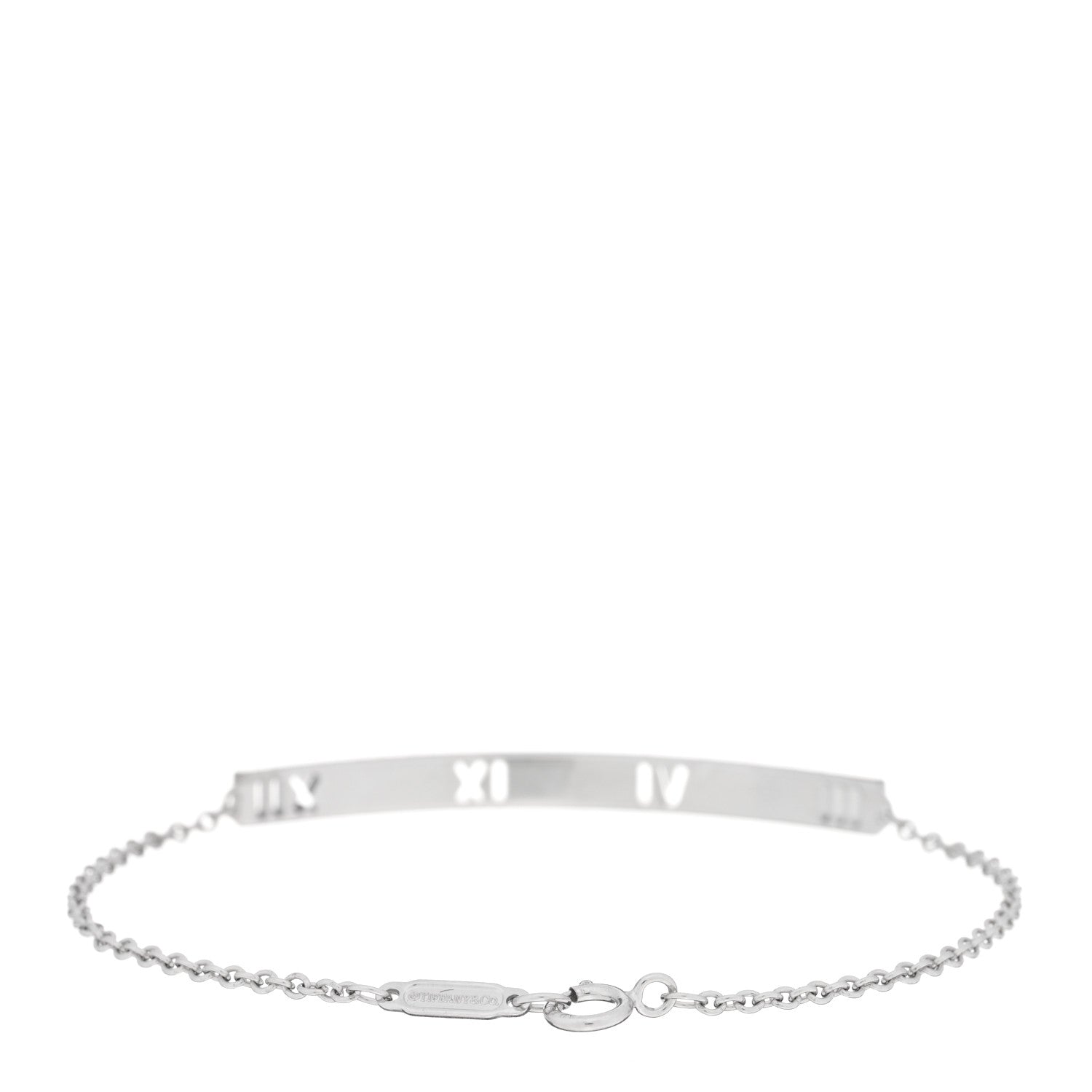 Tiffany 18K White Gold Diamond Atlas Bar Pierced Bracelet 2 of 3