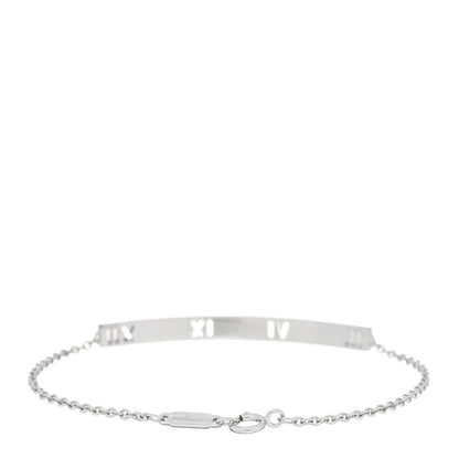 Tiffany 18K White Gold Diamond Atlas Bar Pierced Bracelet 2 of 3