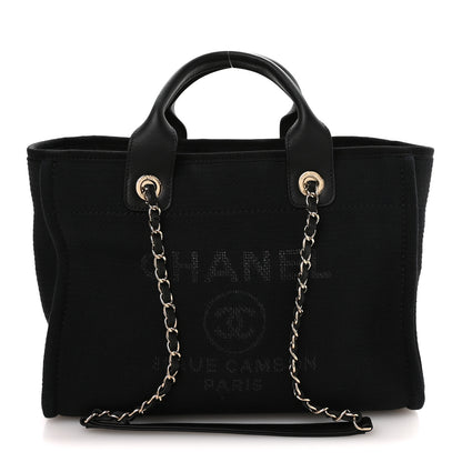 Chanel Mixed Fibers Calfskin  Small Deauville Tote Black 1 of 12