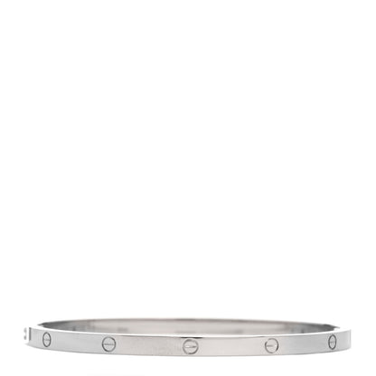 Cartier 18K White Gold Small LOVE Bracelet 18 1 of 8