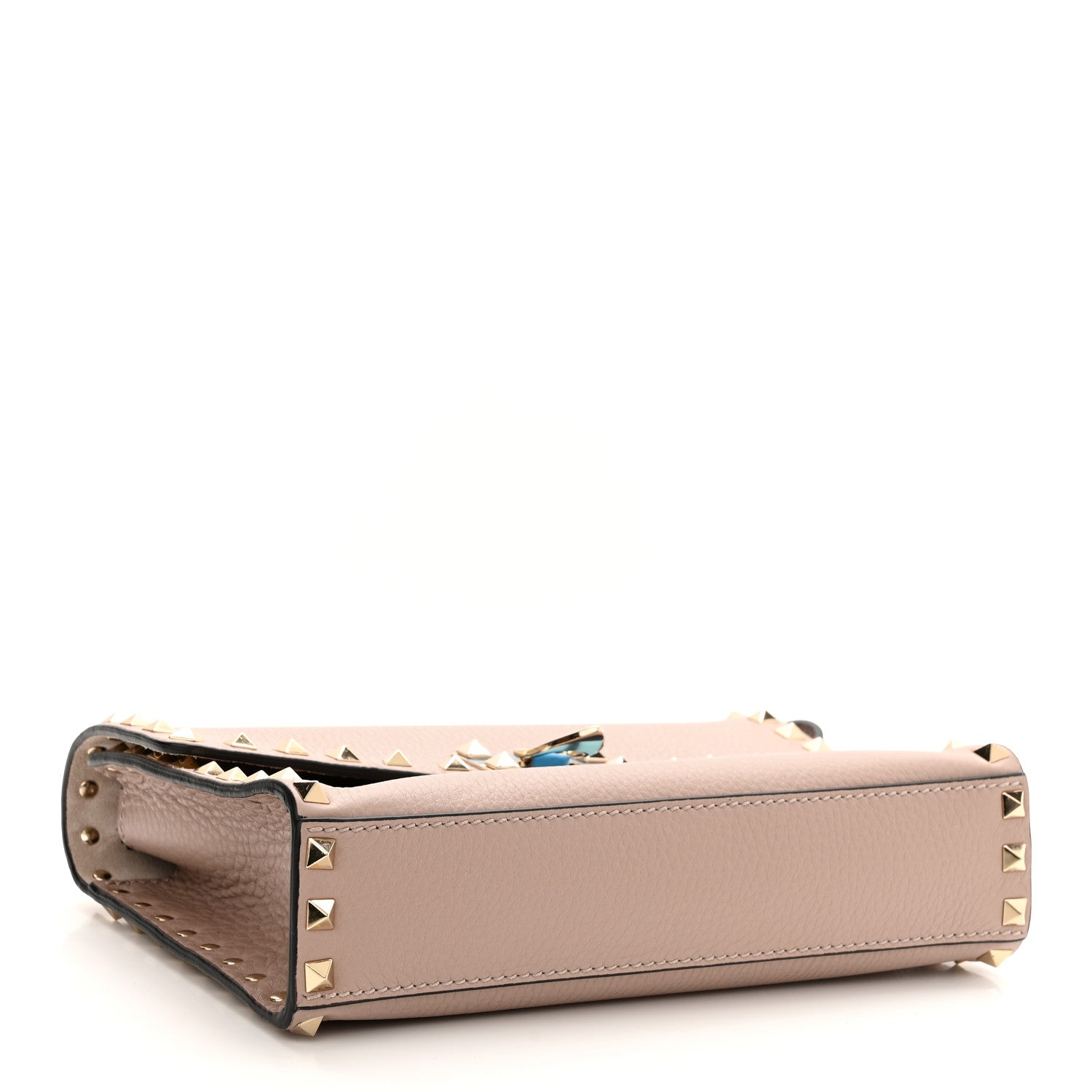 Valentino Garavani Pebbled Calfskin Medium Rockstud Flip Lock Crossbody Bag Poudre 4 of 9