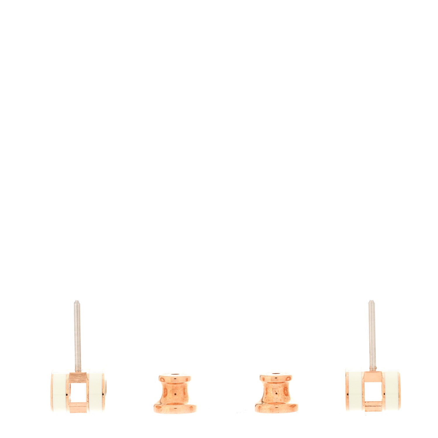 Hermes Rose Gold Lacquered Mini Pop H Earrings Vert Fizz 3 of 5