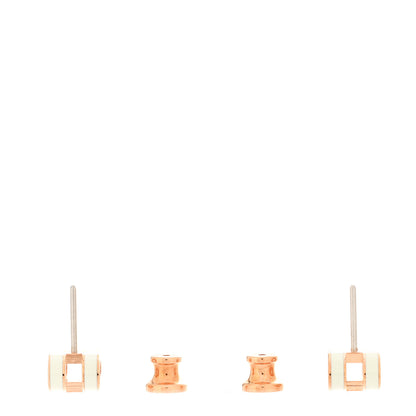 Hermes Rose Gold Lacquered Mini Pop H Earrings Vert Fizz 3 of 5