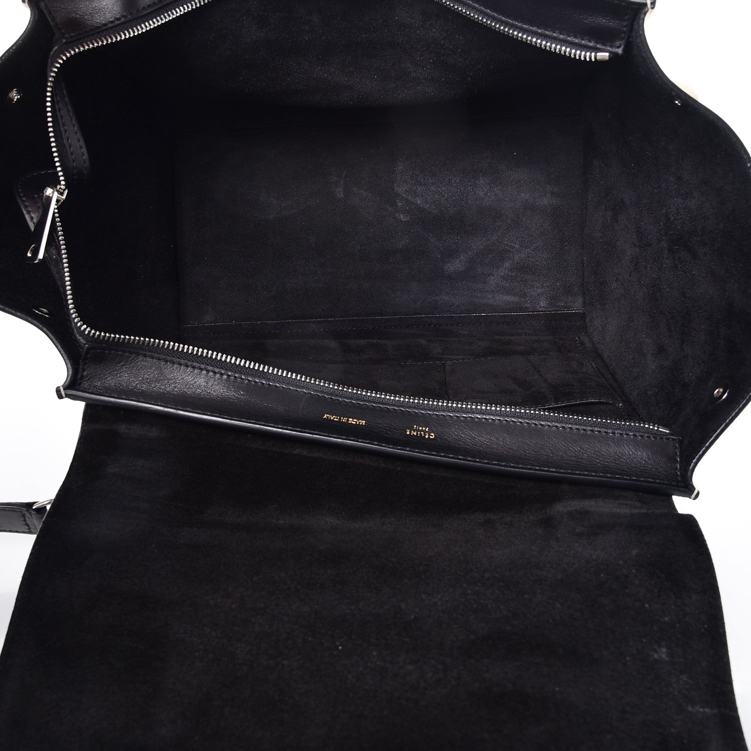 Celine Velluto Calfskin Suede Medium Tri-Color Trapeze Granite 6 of 14