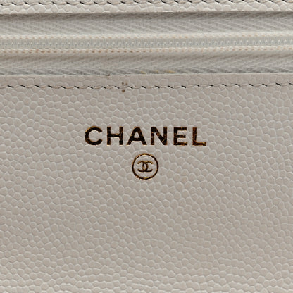 Chanel Caviar Quilted Wallet on Chain WOC White 6 of 12