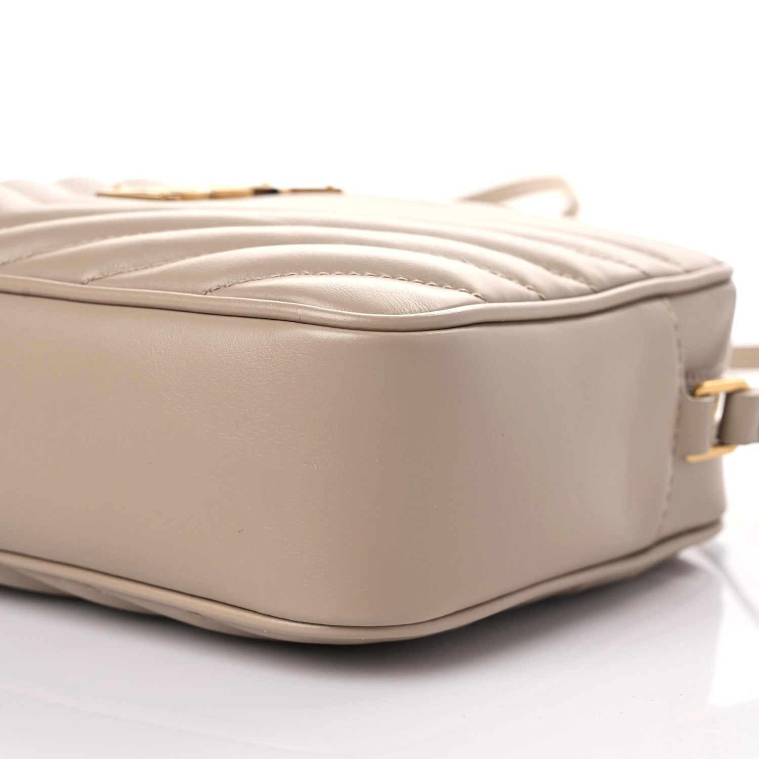 Saint Laurent Calfskin Matelasse Monogram Lou Camera Bag Dark Beige 6 of 9
