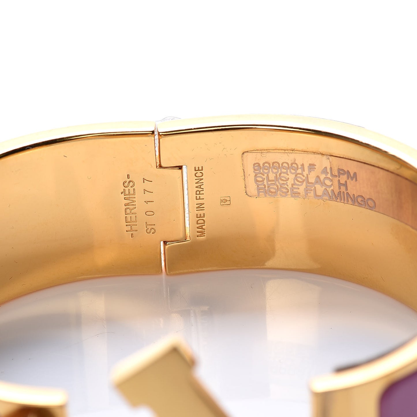 Enamel Wide Clic Clac H Bracelet PM Rose Flamingo