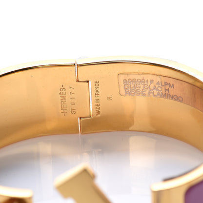 Hermes Enamel Wide Clic Clac H Bracelet PM Rose Flamingo 8 of 9