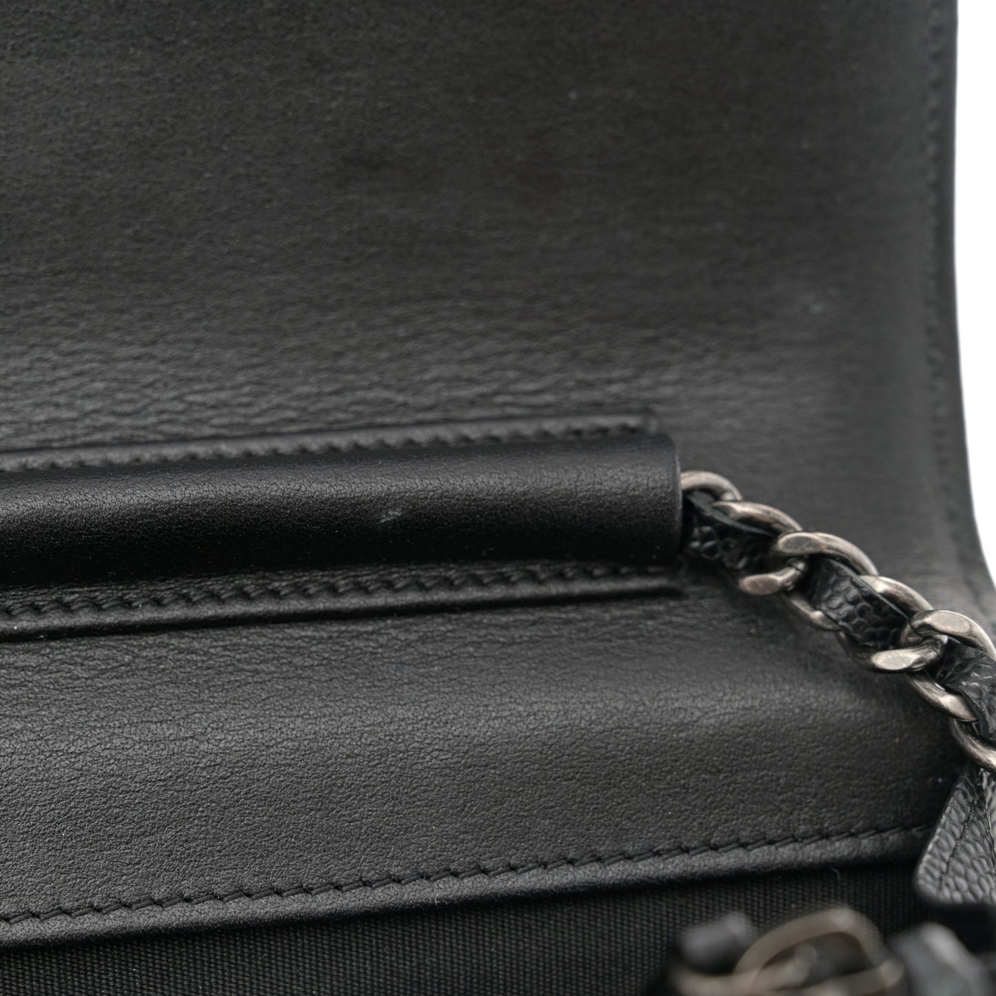 Caviar Quilted Boy Wallet On Chain WOC Black