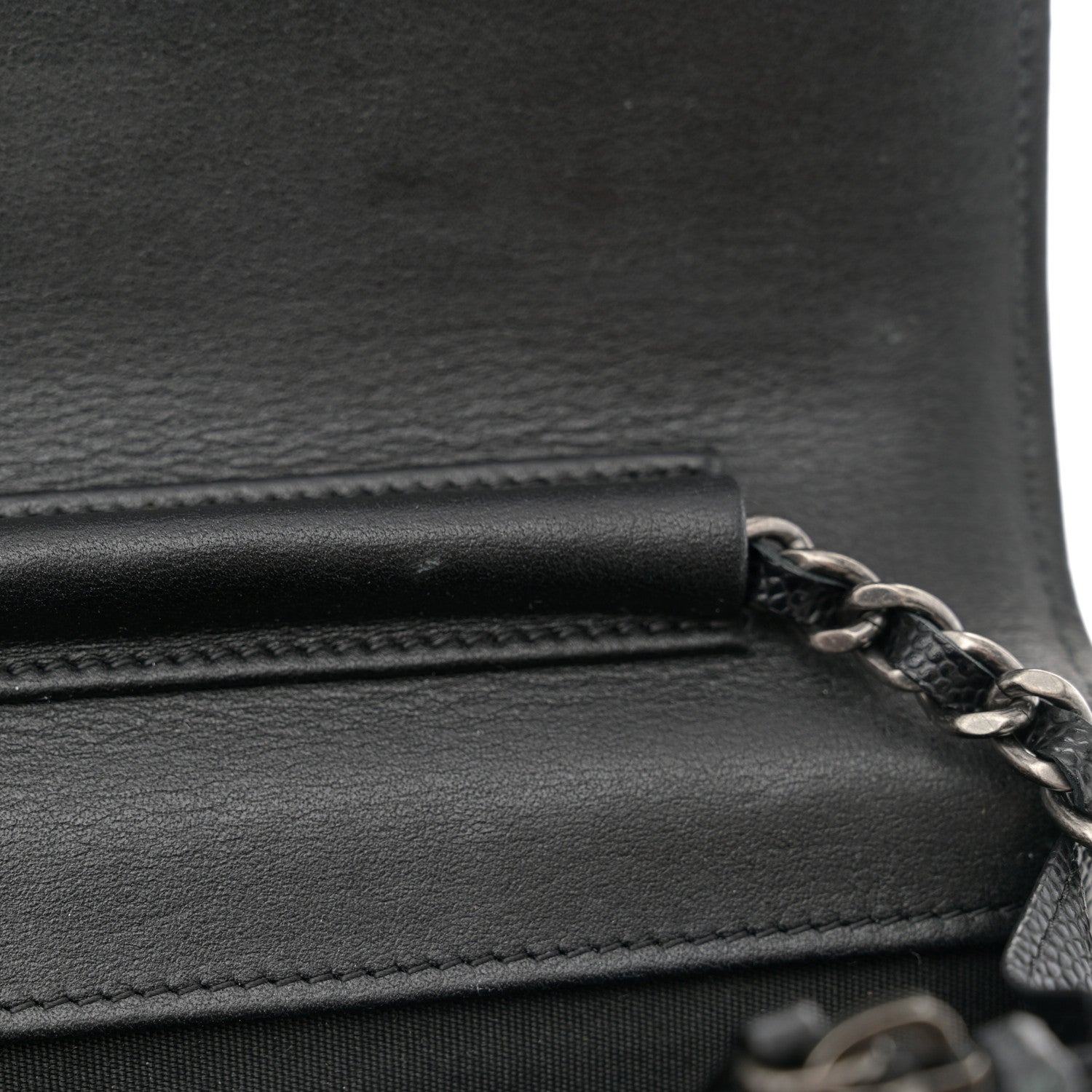 Chanel Caviar Quilted Boy Wallet On Chain WOC Black 12 of 14