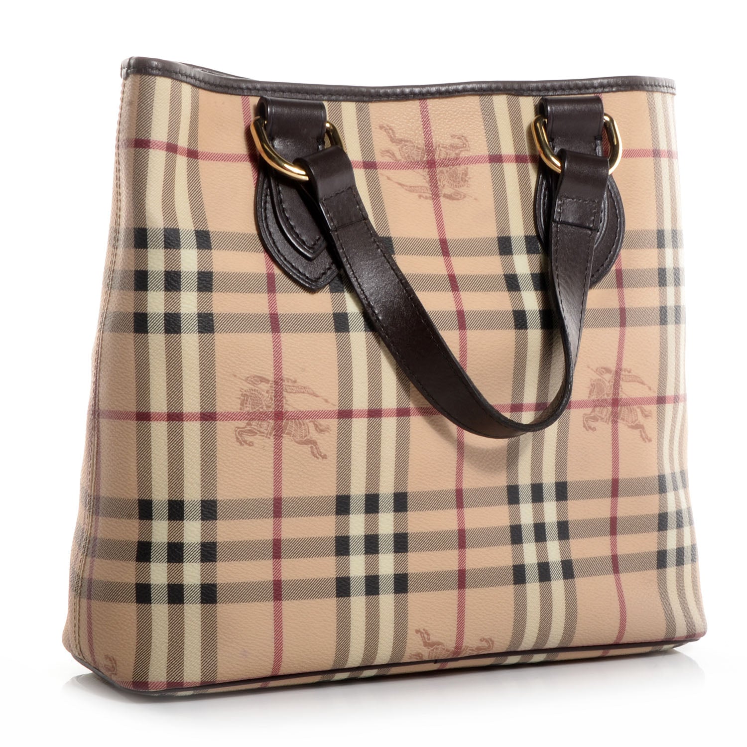 Burberry Haymarket Check Small Tote Chocolate 3 of 11