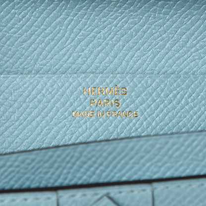 Hermes Epsom Bearn Gusset Wallet Bleu Atoll 6 of 8