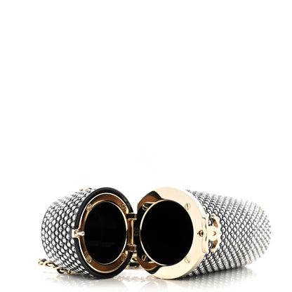 Chanel Metal Resin Lambskin Crystal Lipstick Case Long Necklace On Chain Silver Black Gold 5 of 10