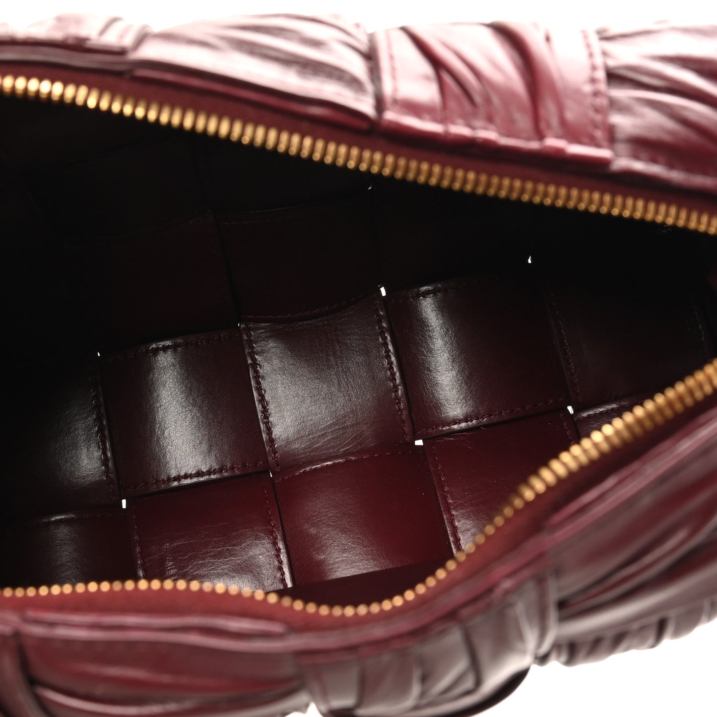 Paper Calfskin Intreccio Plisse Cassette Camera Bag Barolo