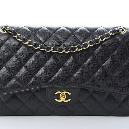 Chanel Caviar Quilted Jumbo Double Flap Black 8 of 10