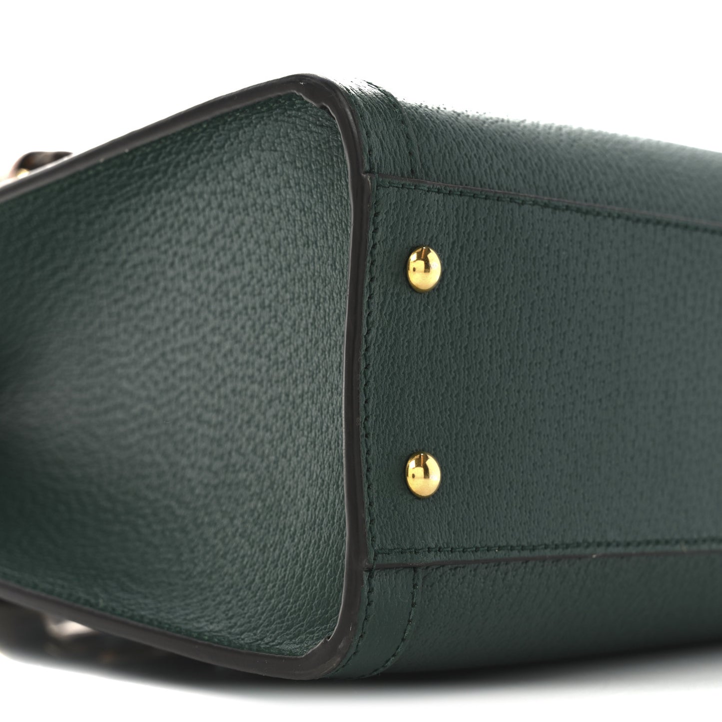 Textured Dollar Calfskin Web Small Diana Tote Bag Green