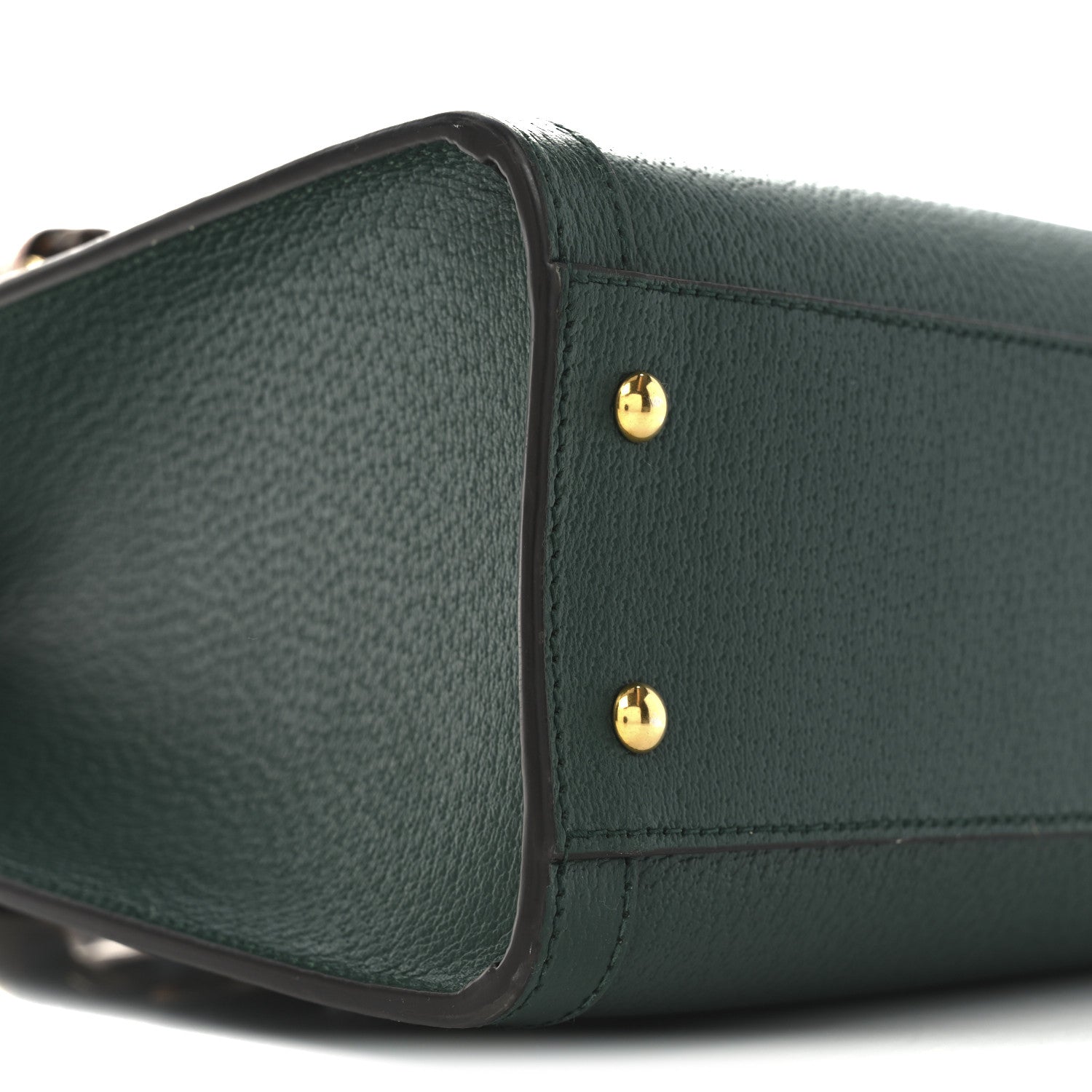 Gucci Textured Dollar Calfskin Web Small Diana Tote Bag Green 8 of 9