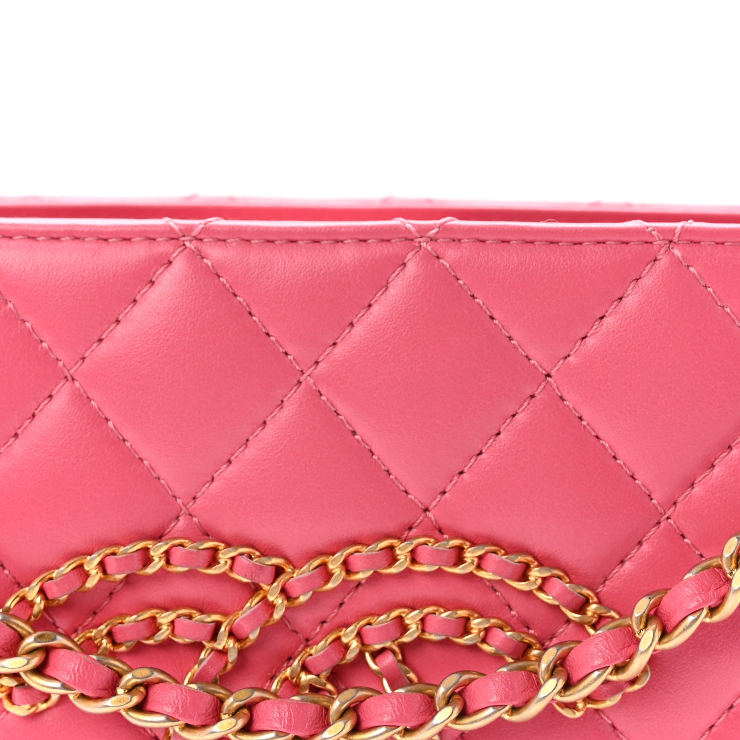 Calfskin Quilted CC Small Once Upon A Time Tote Pink