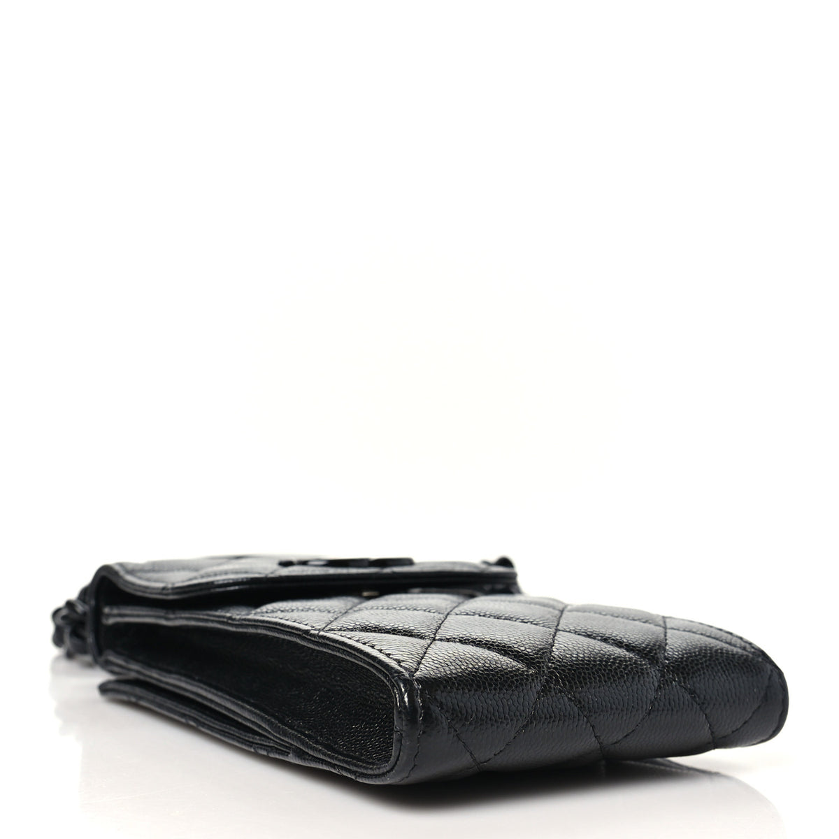 Caviar Quilted My Everything Clutch With Chain Black