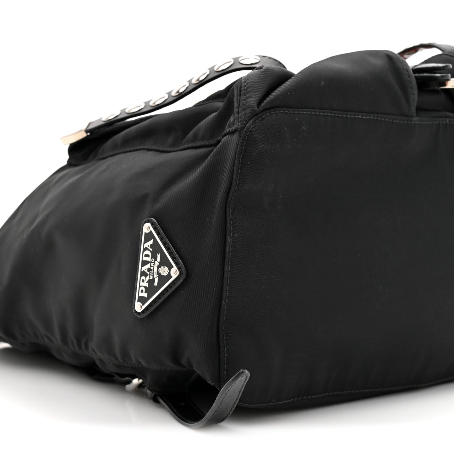 Nylon New Vela Studded Backpack Black Fuoco