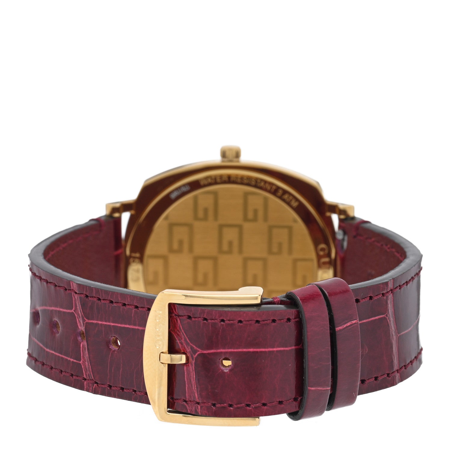 Gucci Stainless Steel Alligator 38mm Grip Quartz Watch Burgundy 3 of 5