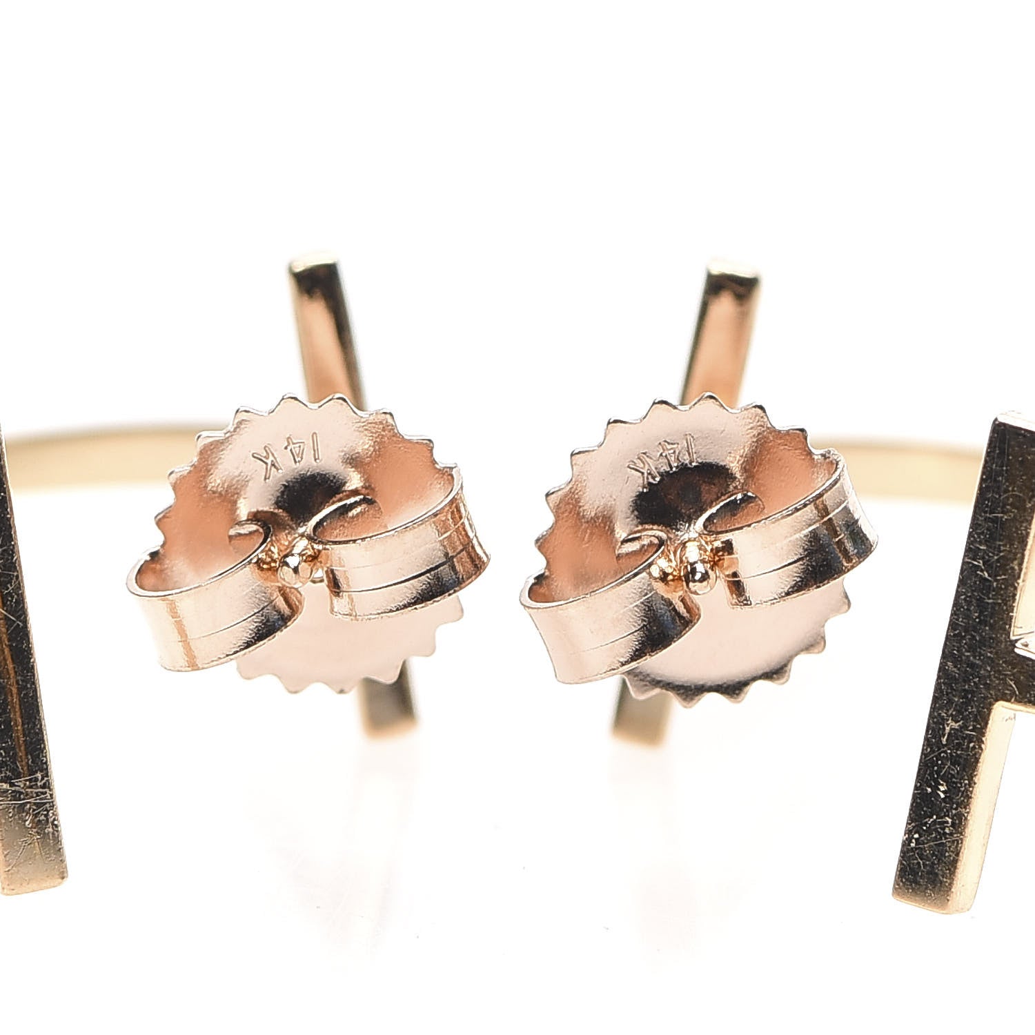 Tiffany 18K Rose Gold Medium T Wire Hoop Earrings 4 of 6