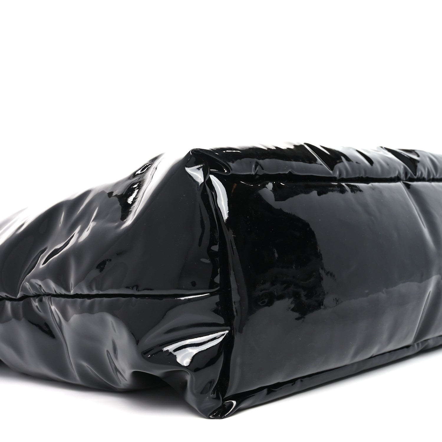 Saint Laurent Patent Wide Puffer Maxi Tote Black 8 of 9