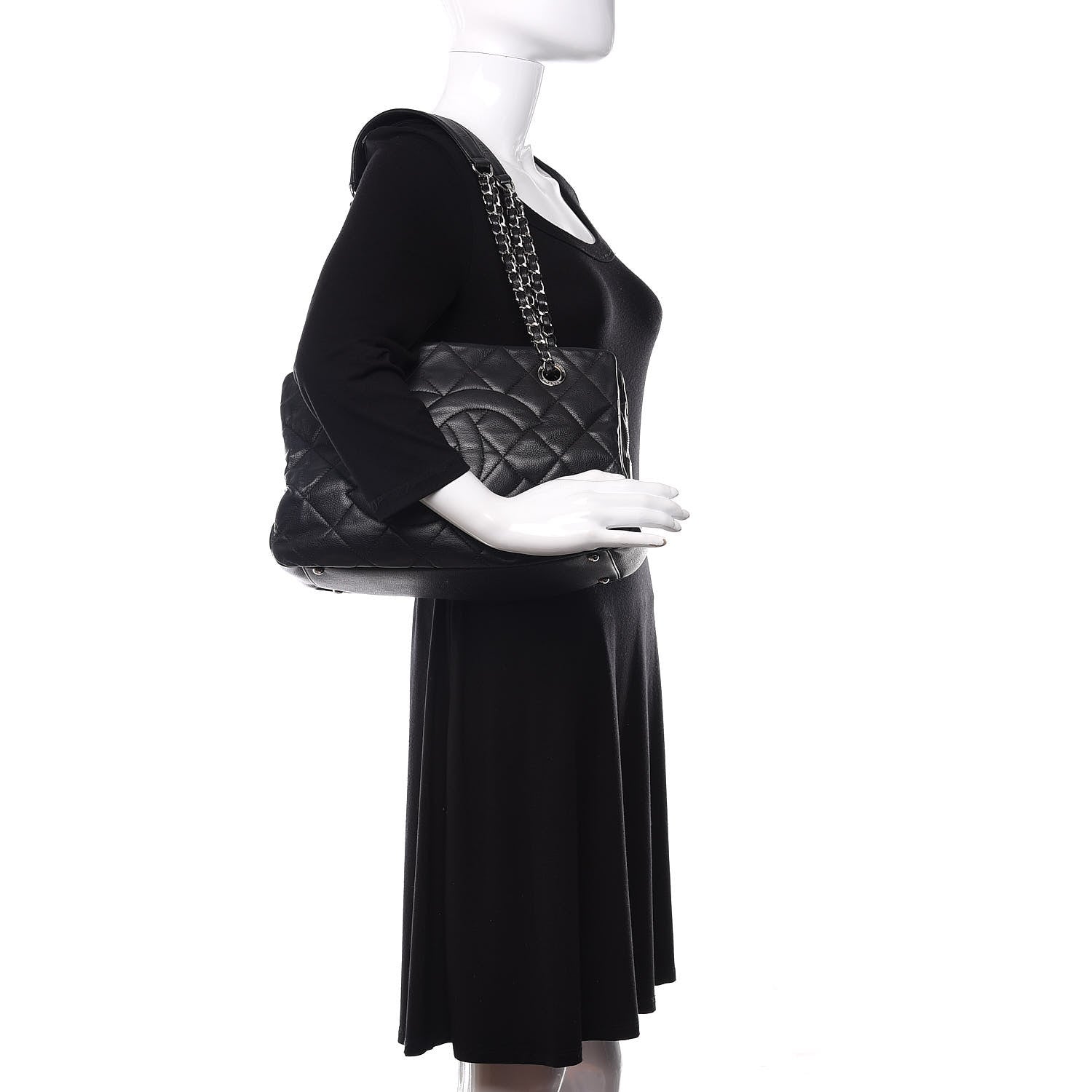 Chanel Caviar Quilted CC Timeless Soft Tote Black 2 of 18