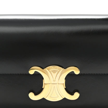 Celine Shiny Calfskin Triomphe Shoulder Bag Black 8 of 10