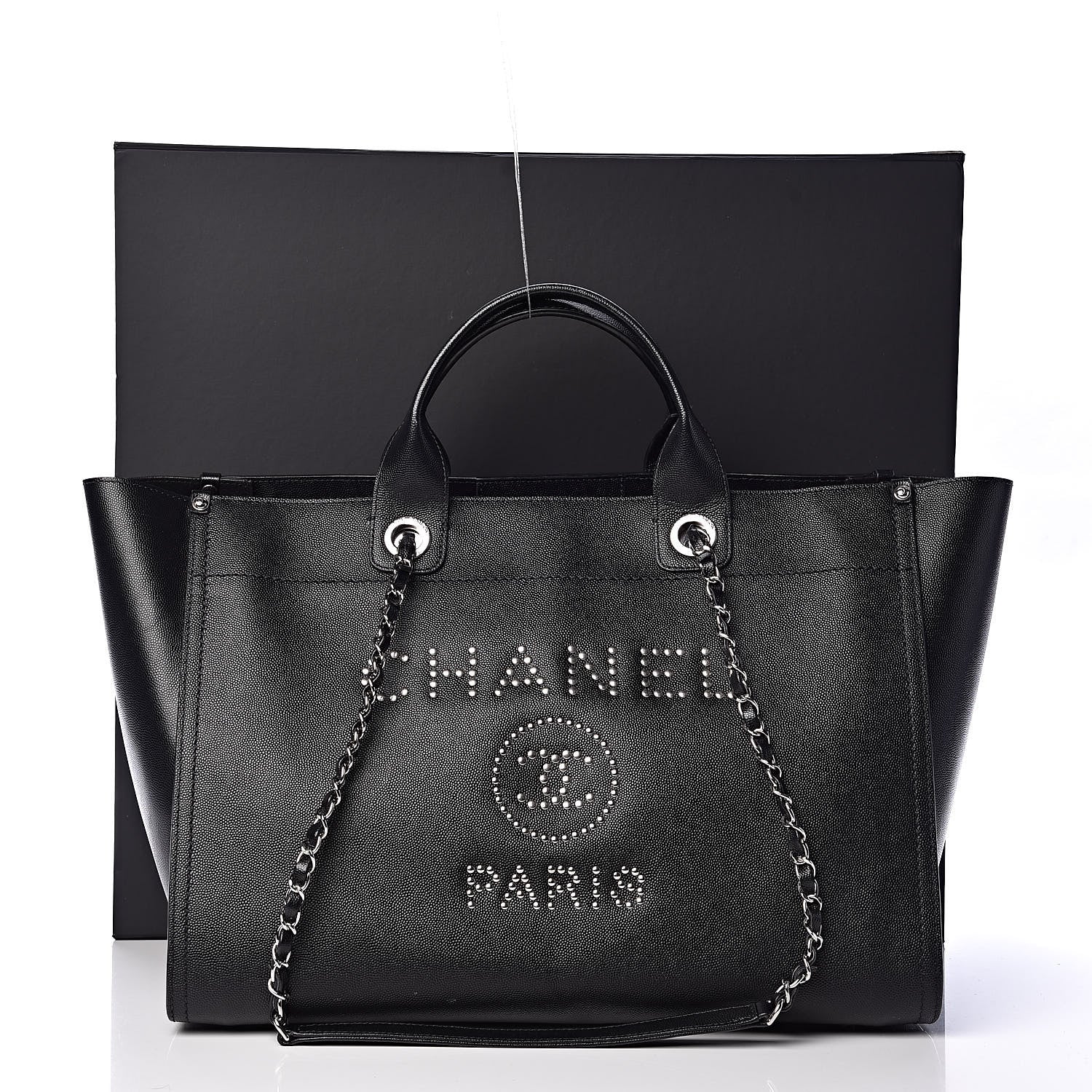 Chanel Caviar Medium Studded Deauville Tote Black 11 of 11