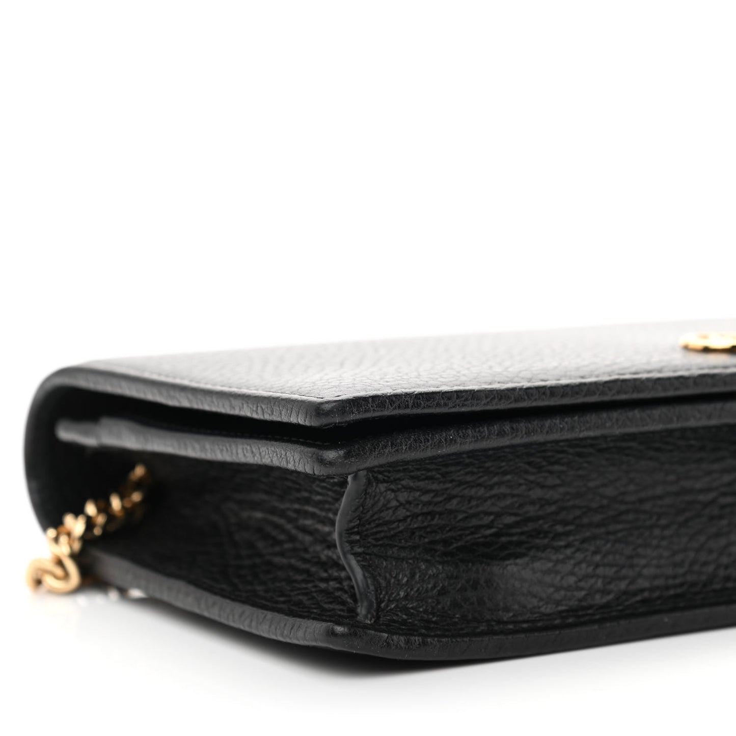 Calfskin Mini GG Marmont Chain Wallet Black