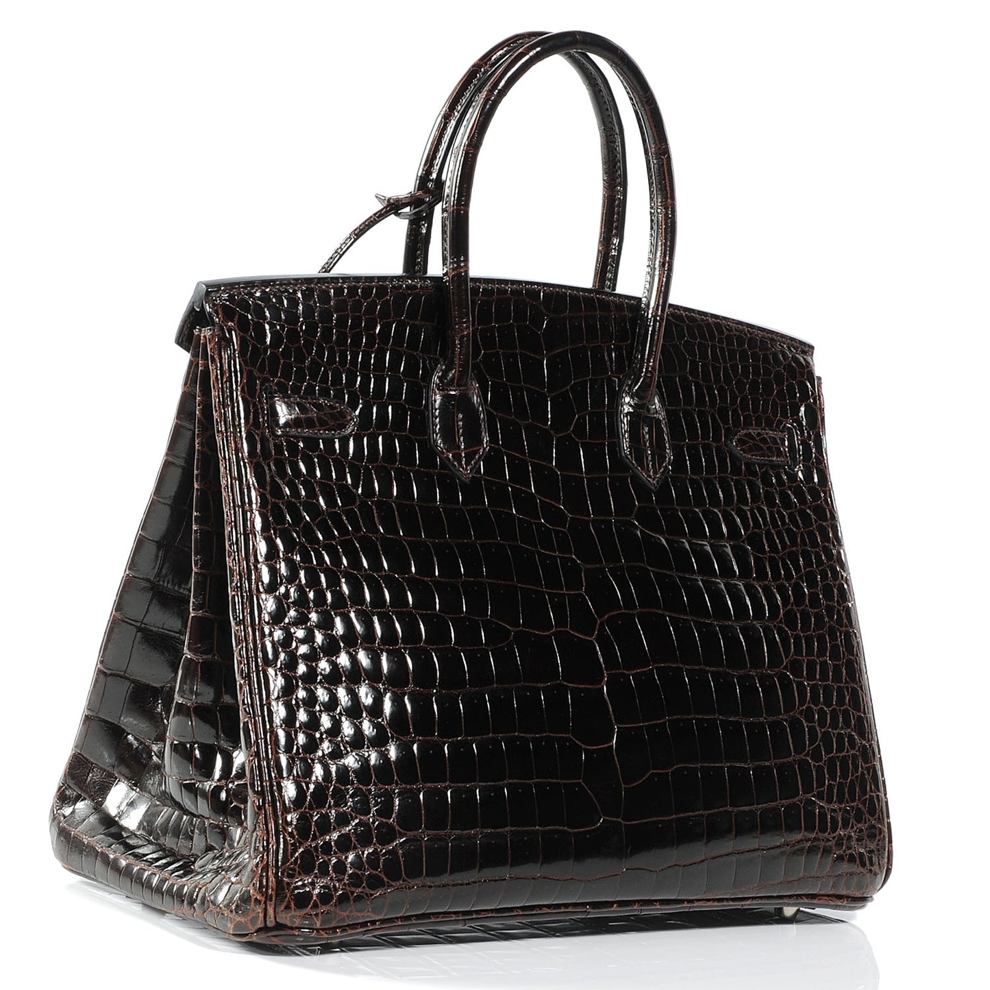 Shiny Porosus Crocodile Birkin 35 Cocoan