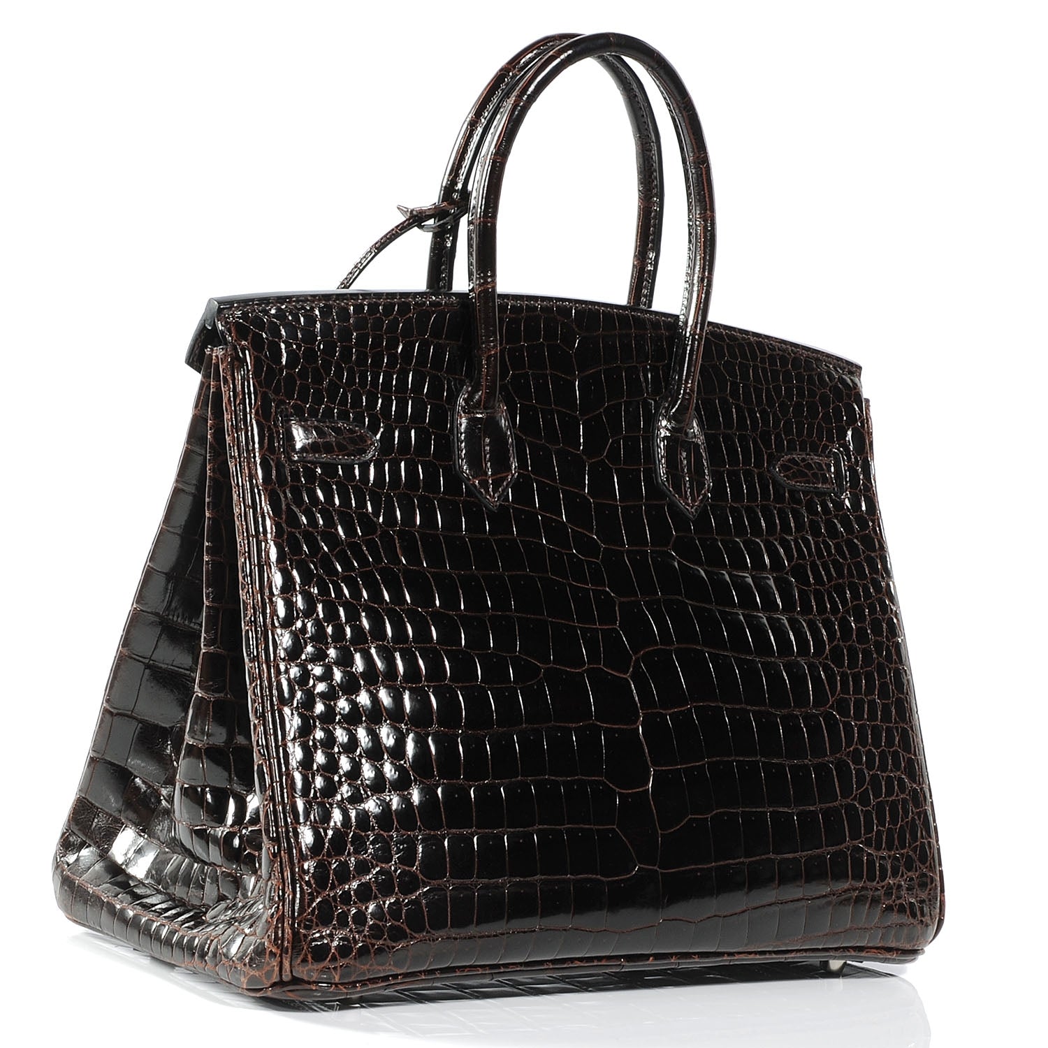 Hermes Shiny Porosus Crocodile Birkin 35 Cocoan 3 of 10