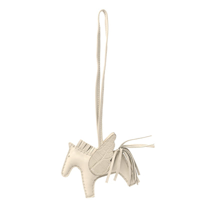 Hermes Milo Lambskin Matte Alligator Touch Grigri Rodeo Pegase Horse Bag Charm PM Craie Nata Beton 1 of 6