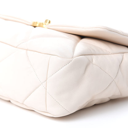 Chanel Lambskin Quilted Large 19 Flap Light Beige 9 of 9
