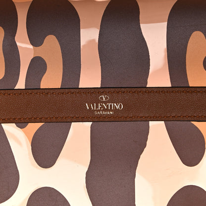 Valentino Garavani PVC Leopard Print Large Rockstud Shopping Tote Brown 9 of 9