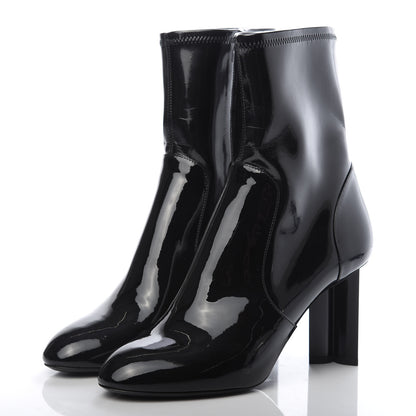 Louis Vuitton Patent Silhouette Ankle Boots 38.5 Black 3 of 6