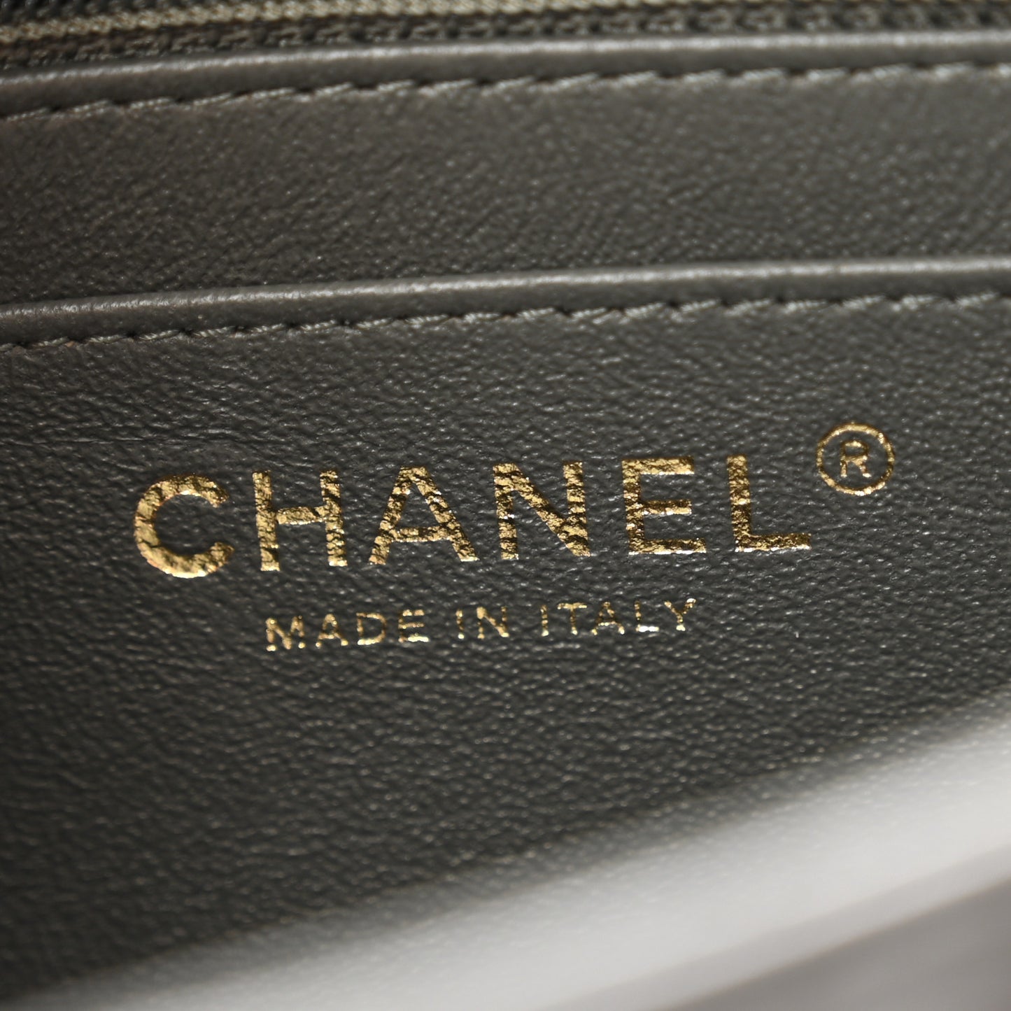 Lambskin Quilted Mini Square Flap Dark Grey