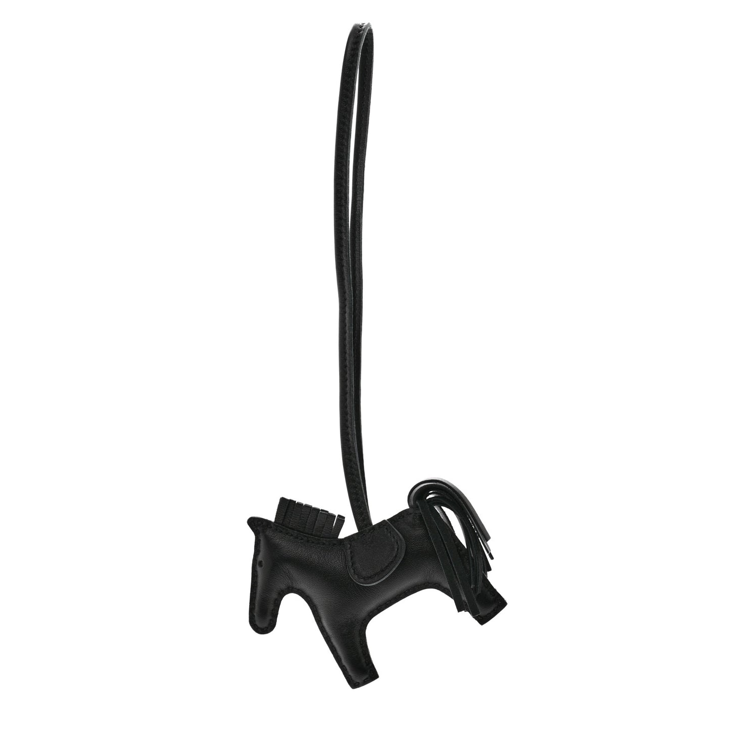 Milo Lambskin Grigri Rodeo Horse Bag Charm PM So Black